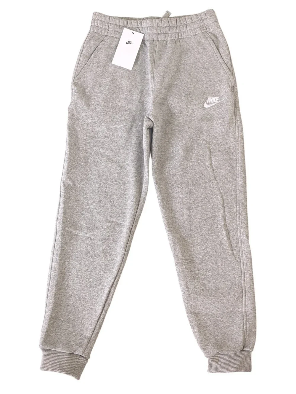 NWT Nike Boys Club Fleece Joggers In Grey (Size L)
